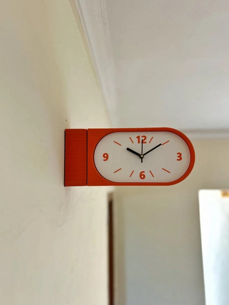 Doppelseitige Wanduhr | Geräuschloser Sekundenzeiger, minimalistisches PLA-Design (Handgefertigt in Indien)