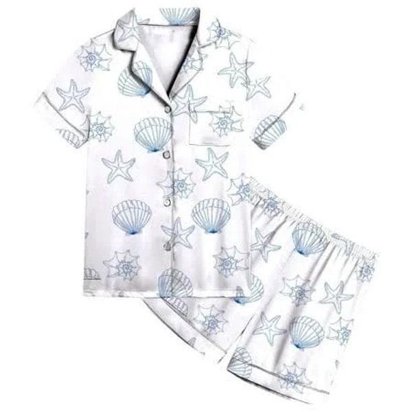 Teen Girls Preppy Silk Pajama Set