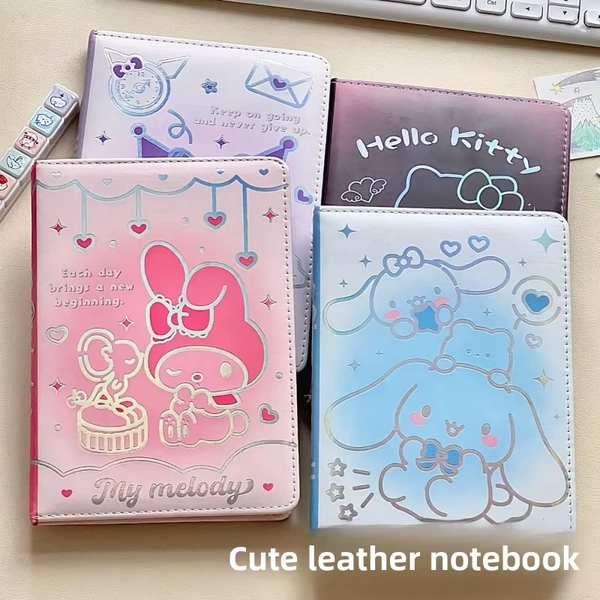 My Melody Diary Notebook Leather Cover Thick Pages Cute Cartoon Character Journal for School Office Women Girls Writing Gift