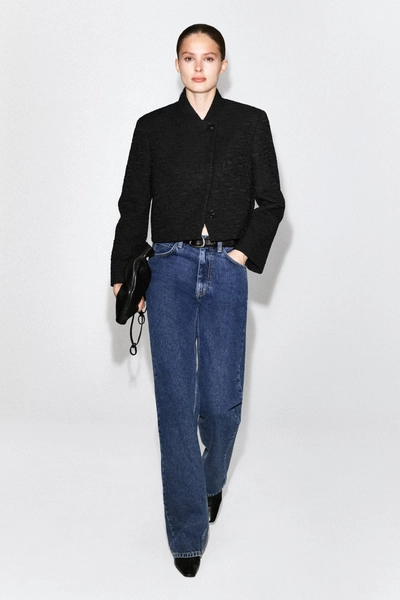 CROPPED STRUCTURED JACQUARD BLAZER