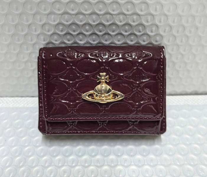 Vivienne Westwoo glossy leather embossed wallet with gift box