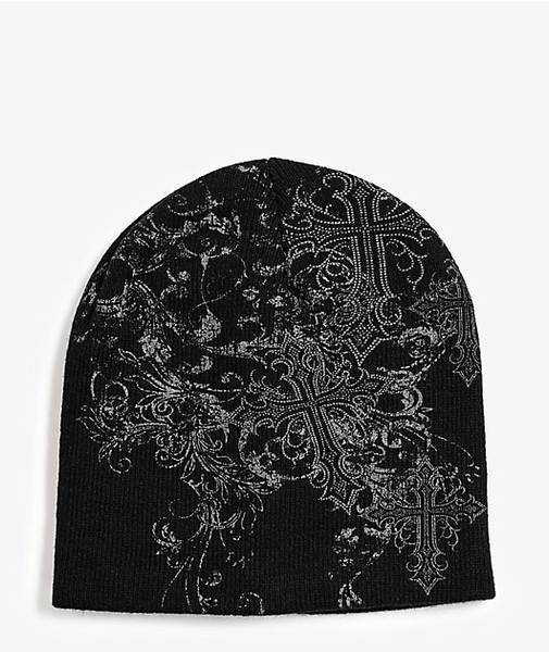 Insomnia Visuals Rosary Black Skully Beanie