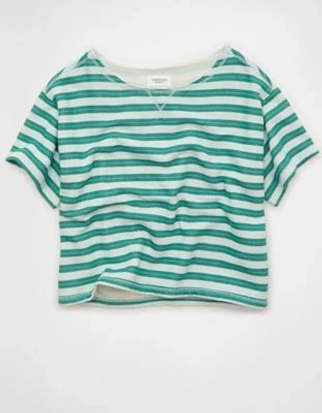 AE Off-the-Shoulder Short-Sleeve Sweatshirt