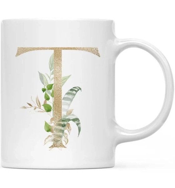 Andaz Press Exotic Tropical Monogram Ceramic Coffee Mug