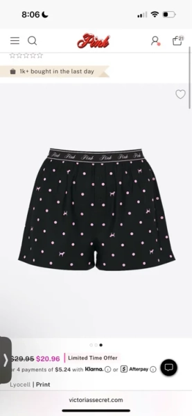 Women's PINK Silky Sleep Boxy Pajama Shorts