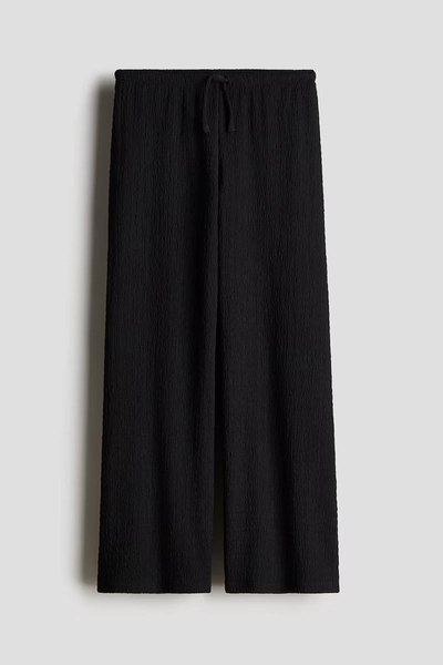 Jerseyhose mit Struktur - Schwarz