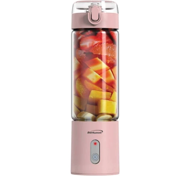 Brentwood 50-Watt 17-Oz. Portable Battery-Operated USB-Chargeable Glass Blender
