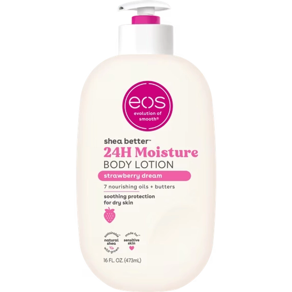 eos Shea Better Body Lotion for Dry Skin, Strawberry Dream, 16 fl oz