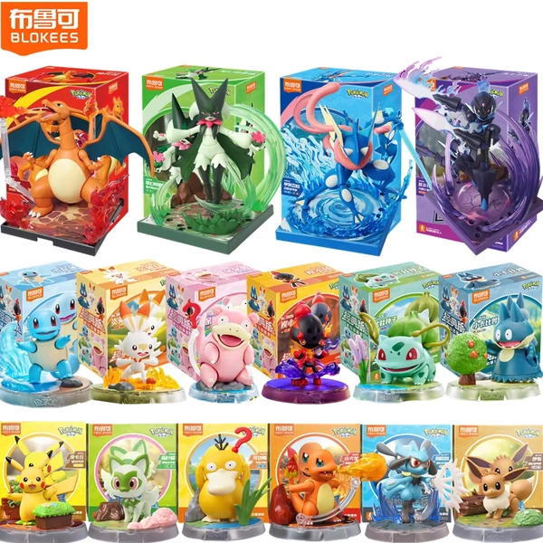 Blokees Pokemon Pikachu Snorlax Lucario Cinderace Scyther Charizard Greninja Meowscarada Ceruledge Eevee Building Blocks ToyGift - AliExpress 26
