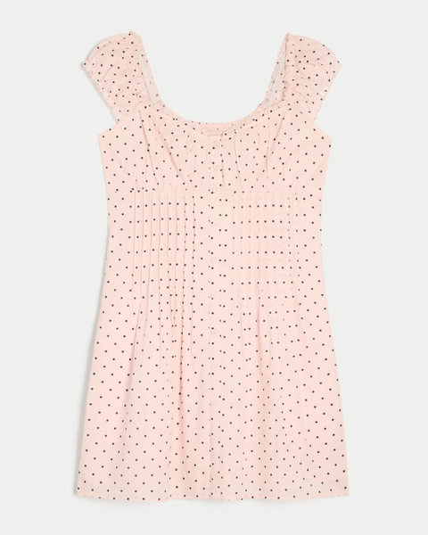 Cap Sleeve Button Front Mini Dress