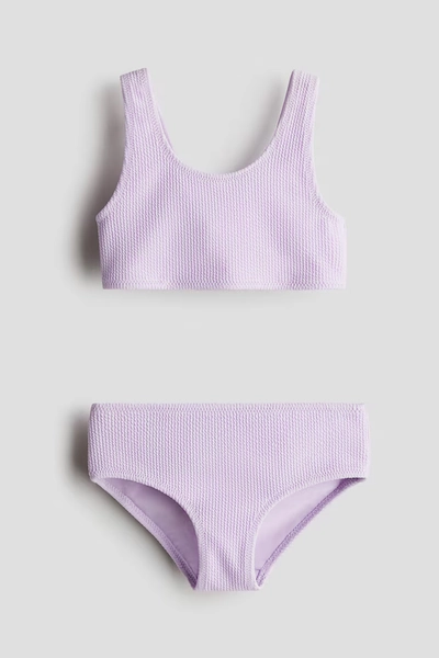 Textured Two-Piece Swimsuit - Light purple