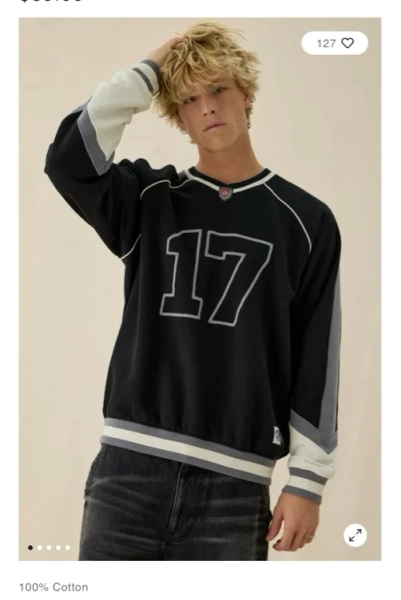iets frans… Paneled Hockey V-Neck Sweatshirt