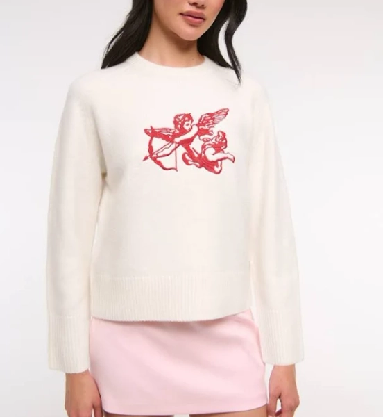 Abercrombie & Fitch Women's Madeline mommyCupid Crew Sweater