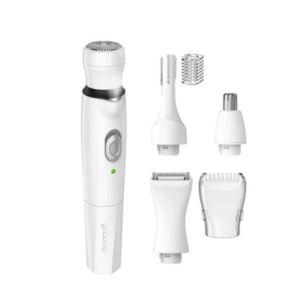 Conair Girlbomb Wet and Dry Cordless Rechargeable Face Shaver with Nose, Ear, Eyebrow and Bikini Trimmer Attachments Set - 6pc