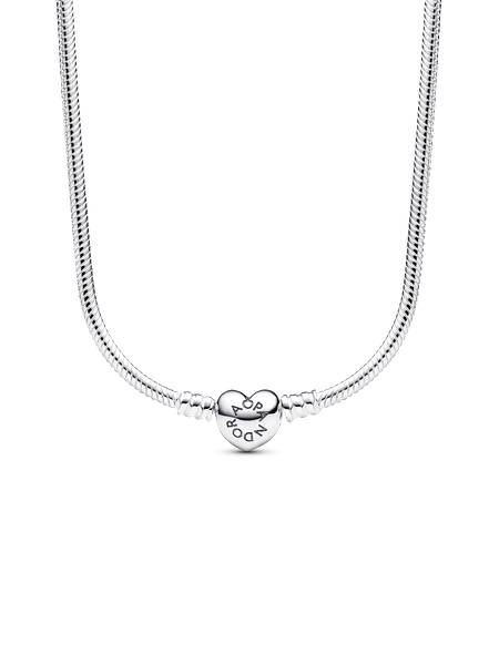 Pandora Moments Heart Clasp Snake Chain Necklace