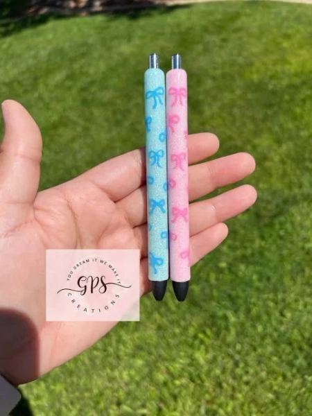 Coquette Glitter Bow Pens, Bow Pens, Pen Lover Gift, Nurse Pen, Girl Era Theme Pen, Pink Coquette Bows Pens, Blue Coquette Bow Pens, Ink Joy