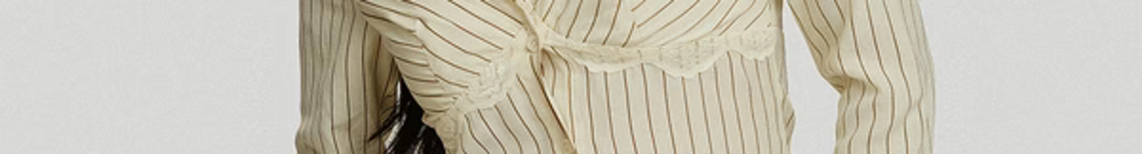 Life Begins Long Sleeve Lace Trim Top Cream Stripe - US 0 / Cream Stripe
