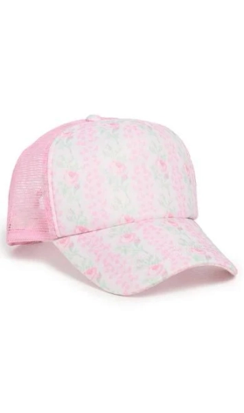 LoveShackFancy Women's Joni Trucker Hat - Pink - Hats