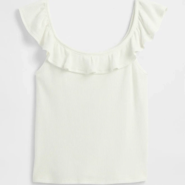 Gap Girls Ribbed Ruffle Tank Top