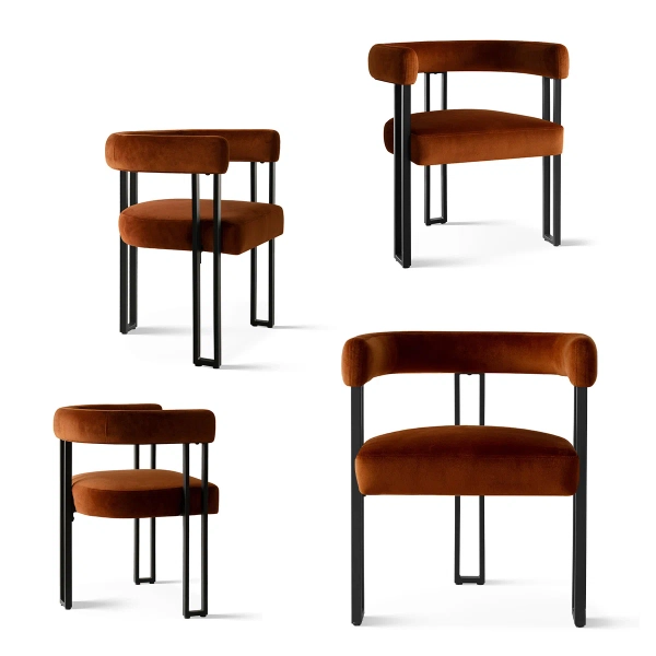 Everly Quinn Beore Set of 4 Upholstered 18.5" Seat Height Velvet Kitchen Dining Armchair & Reviews | Wayfair