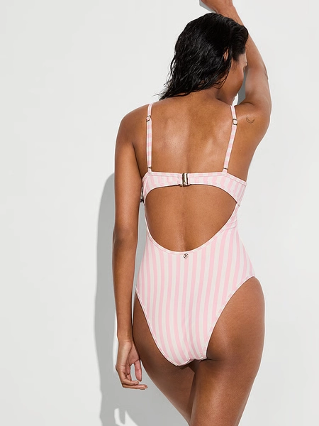 Heritage Stripe Balconette Cheeky One-Piece Swimsuit