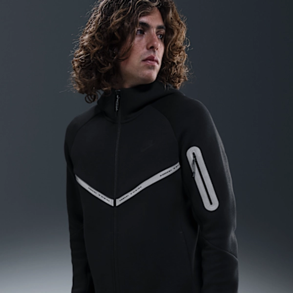 Nike Tech Men's Full-Zip Fleece Windrunner Jacket with Reflective Accents