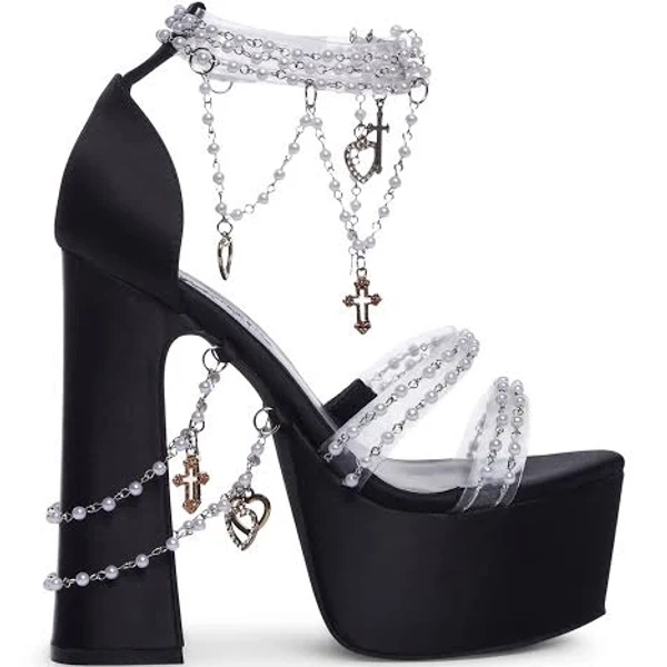 Sugar Thrillz Holy Revelation Platform Heels - Black - BLACK / US 14