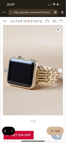 Altrd state- Gold Stretch Link Watchband
