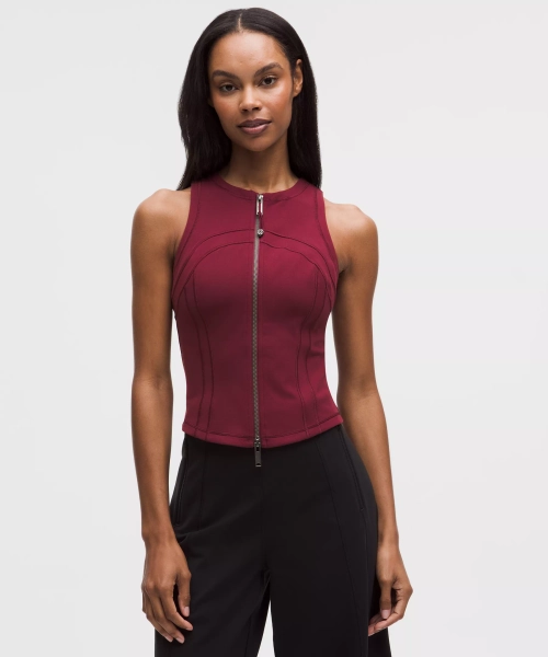 Define Full-Zip Tank Top *Luon - Burgundy Bay - 4