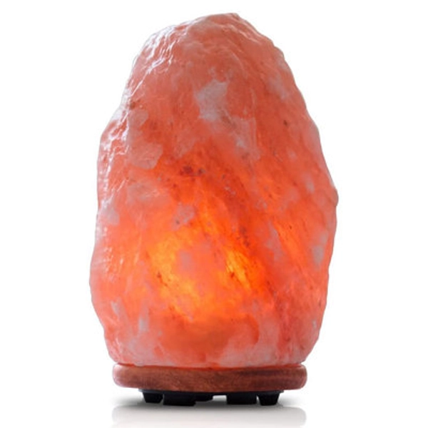 Dakota Fields Himalayan Glow Salt Lamp with Wooden Base - 6 Lbs