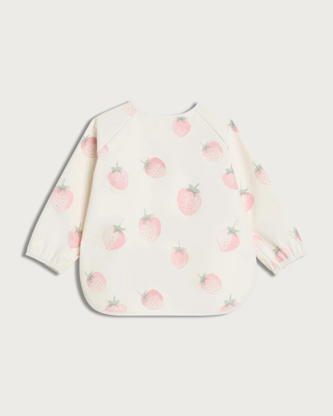 F&F Baby Strawberry Print Long Sleeved Bib in Pink