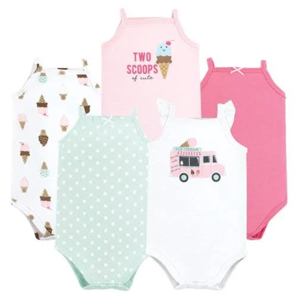 Hudson Baby Girl Cotton Sleeveless Bodysuits