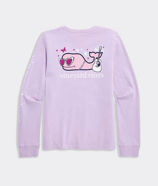 vineyard vines Girls' Vintage Whale Long Sleeve Graphic T-Shirt
