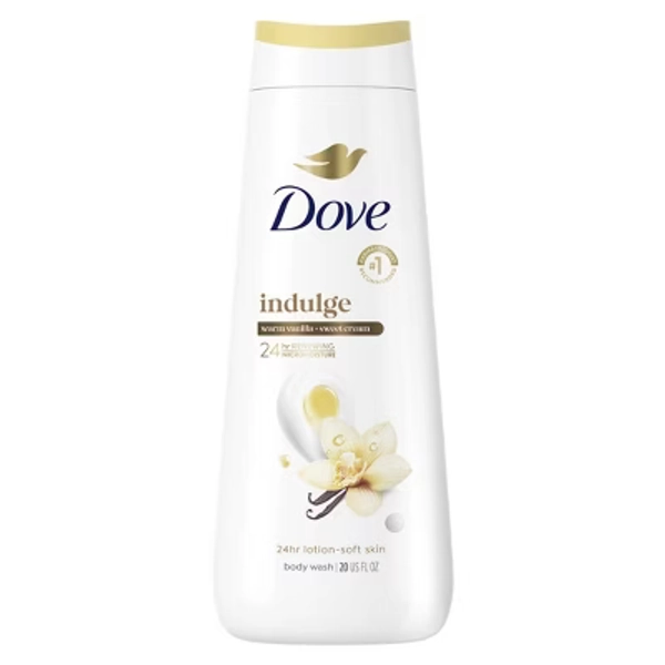 Dove Beauty Indulge 24-Hour Lotion-Soft Skin Body Wash - Warm Vanilla Sweet Cream - 20 fl oz