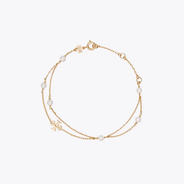 Moondance Layered Pearl Bracelet in white, size OS