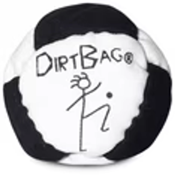 DirtBag Classic Footbag - Blue & Black Suede Hacky Sack - Slow Speed Control for Beginners & Freestyle - Embroidered Design
