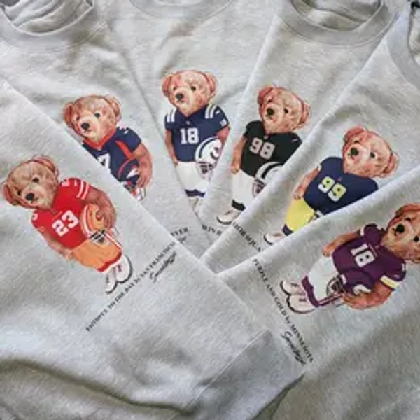 Football All Team Graphic Sweatshirt Pullover Vintage Sport Varsity Crewneck