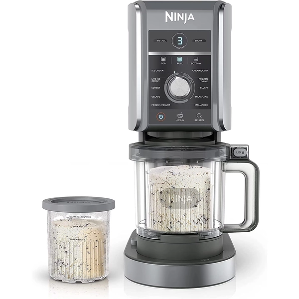 Restored Ninja, CREAMi Deluxe, Color: SilverCord length (in.): 31.5 inDishwasher-safe parts: YesProduct dimensions (in.): 12.01 in L x 8.42 in W x 16.69 in HProduct weight (lbs.): 14.44 lbsWattage: 800, Corded Electric, Programmable, 11-in-1 XL Ice Cream Maker, Silver - Walmart.com