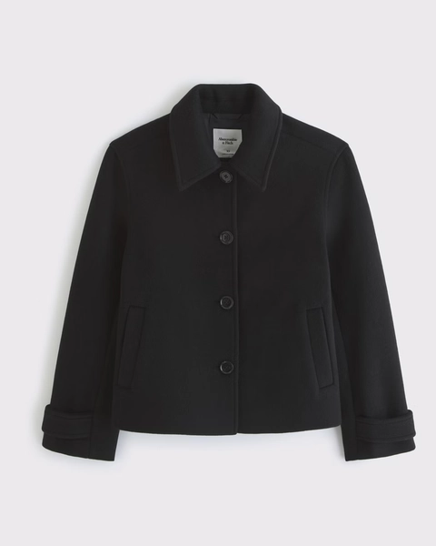 Short Wool-Blend Coat