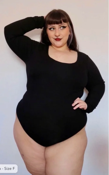 Long Sleeve Cotton Bodysuit - Black