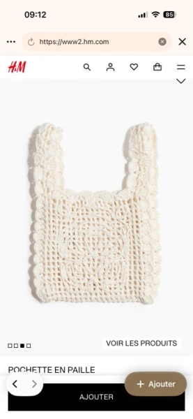 Pochette en paille - Blanc