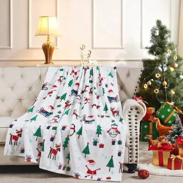Home Soft Things Christmas Flannel Fleece Throw Blanket