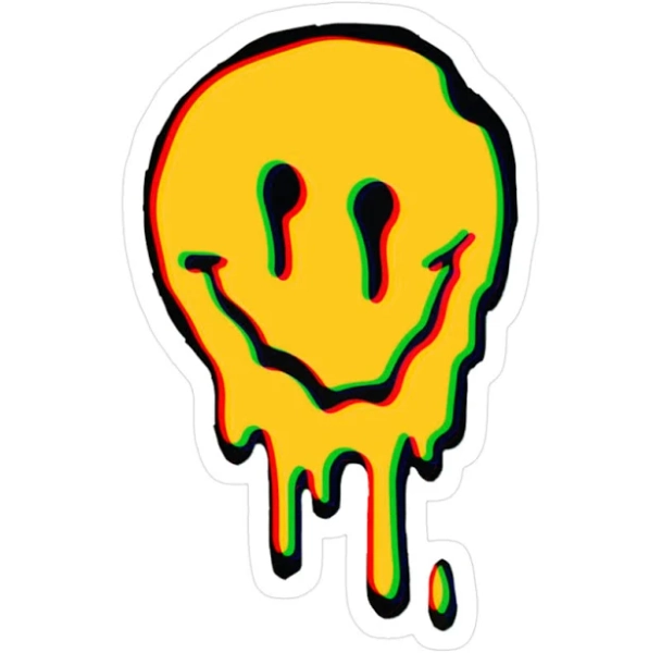 Dripping Smile Face Fx Drew House Sticker