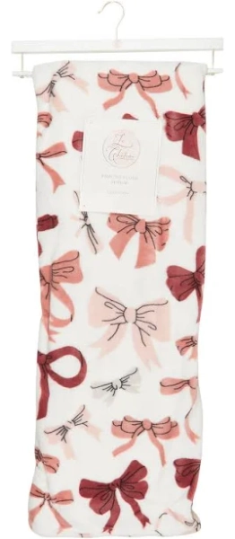 Chateau Le 50x70 Printed Plush Throw Blanket - Bows, 50" x 70"