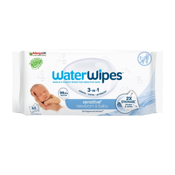 WaterWipes Newborn & Baby Sensitive Wipes 60 Pack