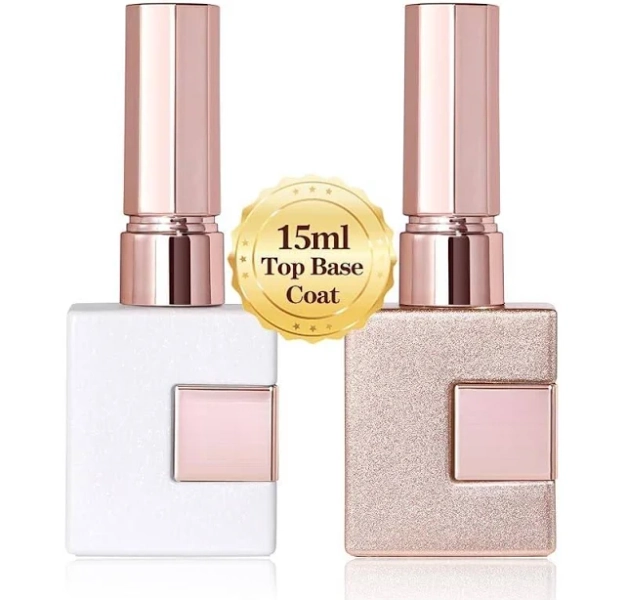 2 Pcs 15ML No Wipe Gel Top Coat and Base Coat Set
