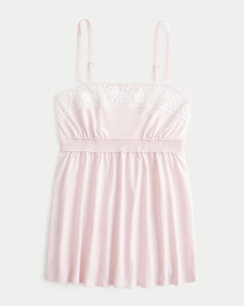 Easy Lace Trim Babydoll Top