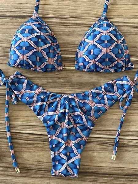 Braided Rope Print Bikini Set