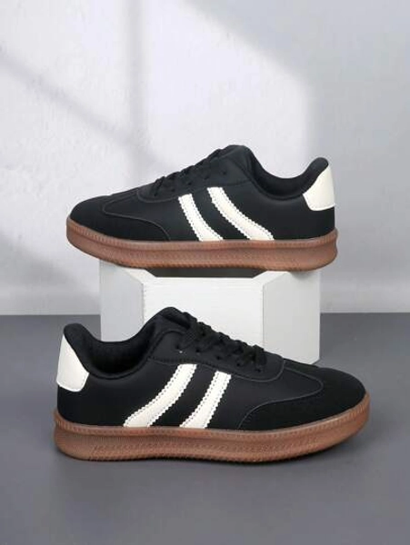 1 Pair Fashionable Lace-Up Trainers For Girls, Suitable For Back To School Season, Student Shoes For Spring & Autumn