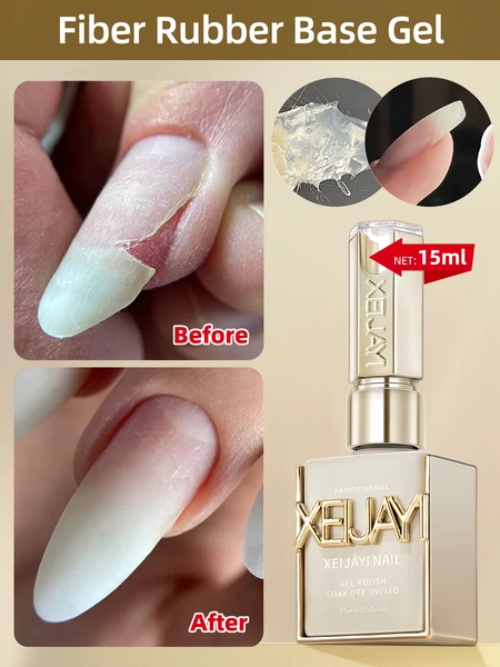 1pc 15ml Fiber Rubber Base Gel Nail Polish Starter Pure Soak Off No Wipe Nail Gel Polish Suitable For Home Manicure DIY - AliExpress 